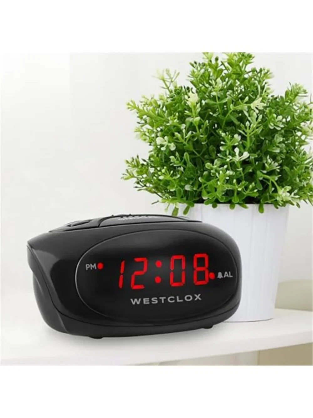 Loud Digital Alarm Clock Travel Bedside LED Display Snooze Battery Backup Black